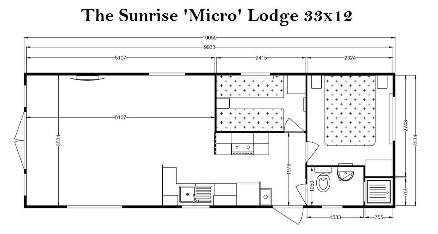 Sunrise Micro Lodge 2 bed Floorplan Sunrise Micro Lodge 2 bed Floorplan