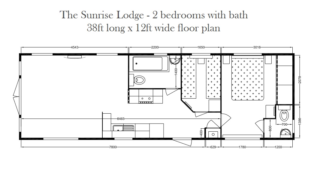 Sunrise Lodge 2 bed bath Floor Plan Sunrise Lodge 2 bed bath Floor Plan