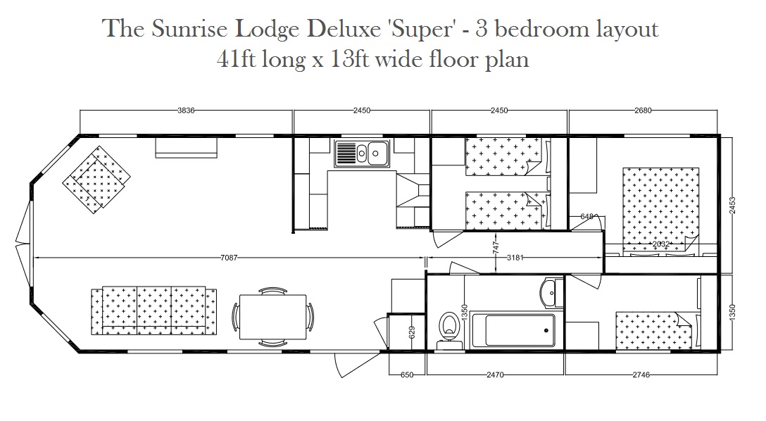 Sunrise Lodge Deluxe Super 3 bed Floor Plan